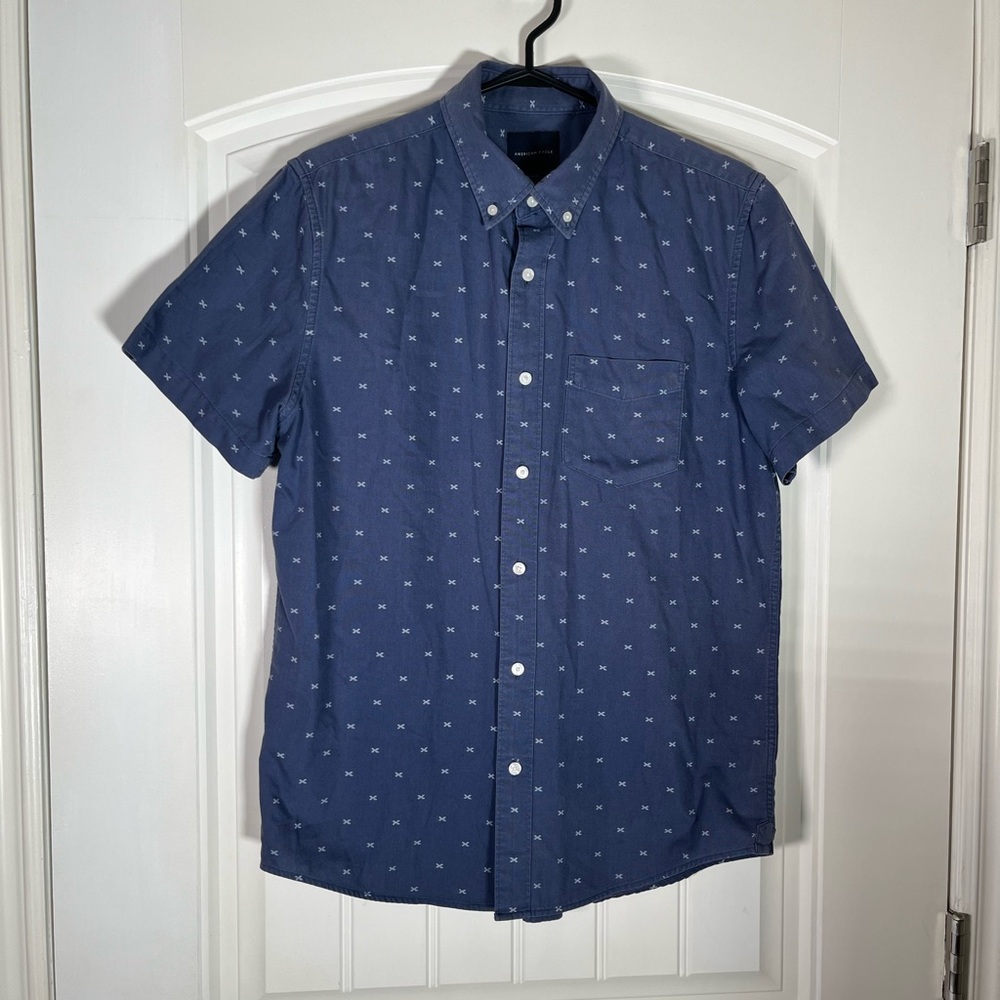 American Eagle Outfitters Blue Patterned Casual Shirt